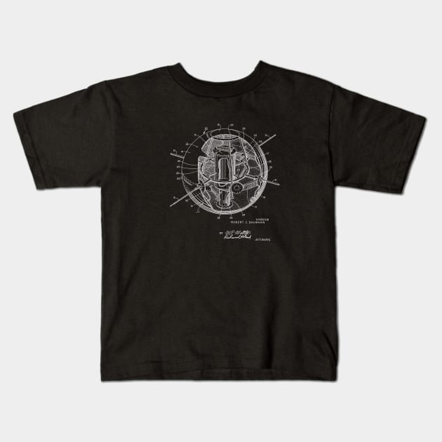 Satellite Structure Vintage Patent Drawing Kids T-Shirt by TheYoungDesigns